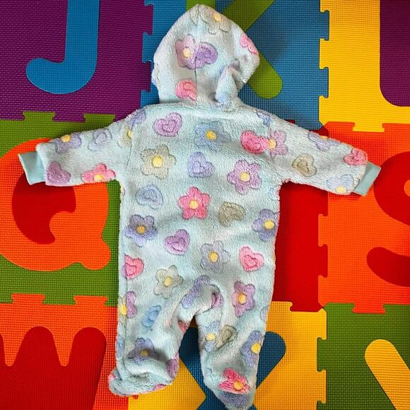 Floral multicolored fuzzy winter jumpsuit - Picture 2 of 3